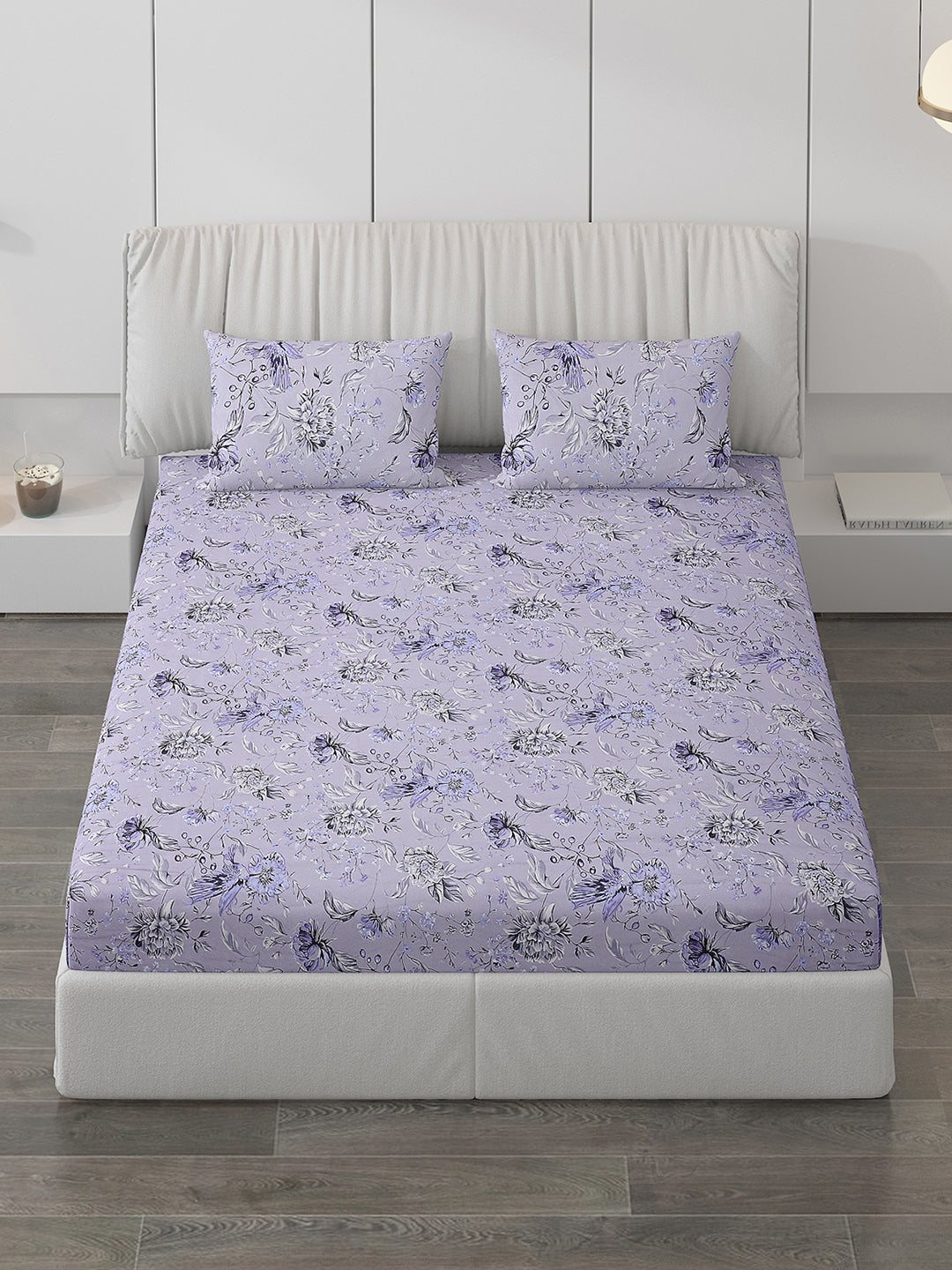 120 GSM  Polyester Double Bed Bedsheet with 2 Pillow Covers - Updated - Updated