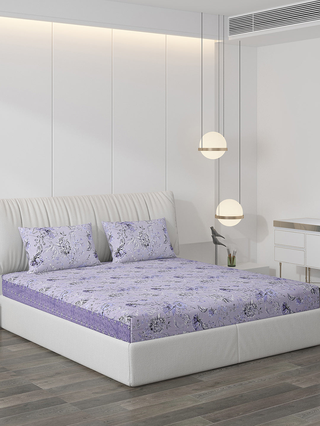 120 GSM  Polyester Double Bed Bedsheet with 2 Pillow Covers - Updated - Updated