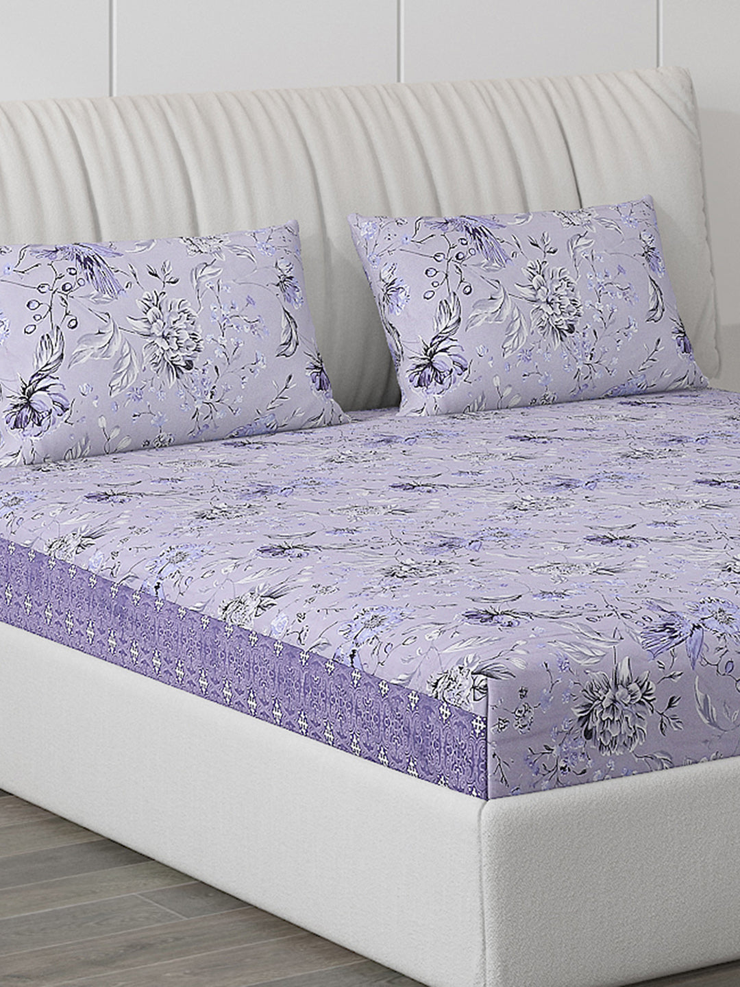 120 GSM  Polyester Double Bed Bedsheet with 2 Pillow Covers - Updated - Updated