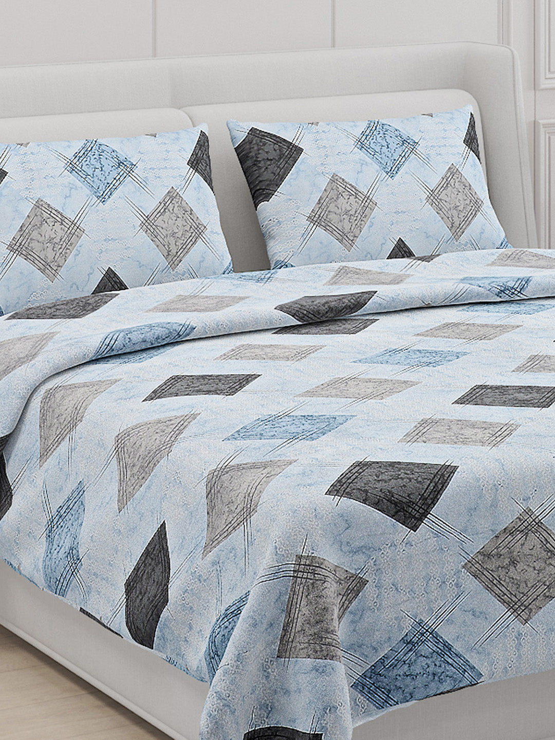 104 TC Cotton Double Bed Bedsheet with 2 Pillow Covers - Updated - Updated - Updated