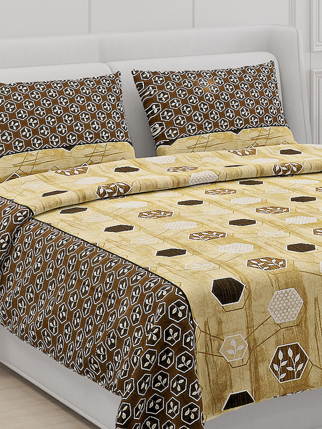 104 TC Cotton Double Bed Bedsheet with 2 Pillow Covers - Updated - Updated - Updated