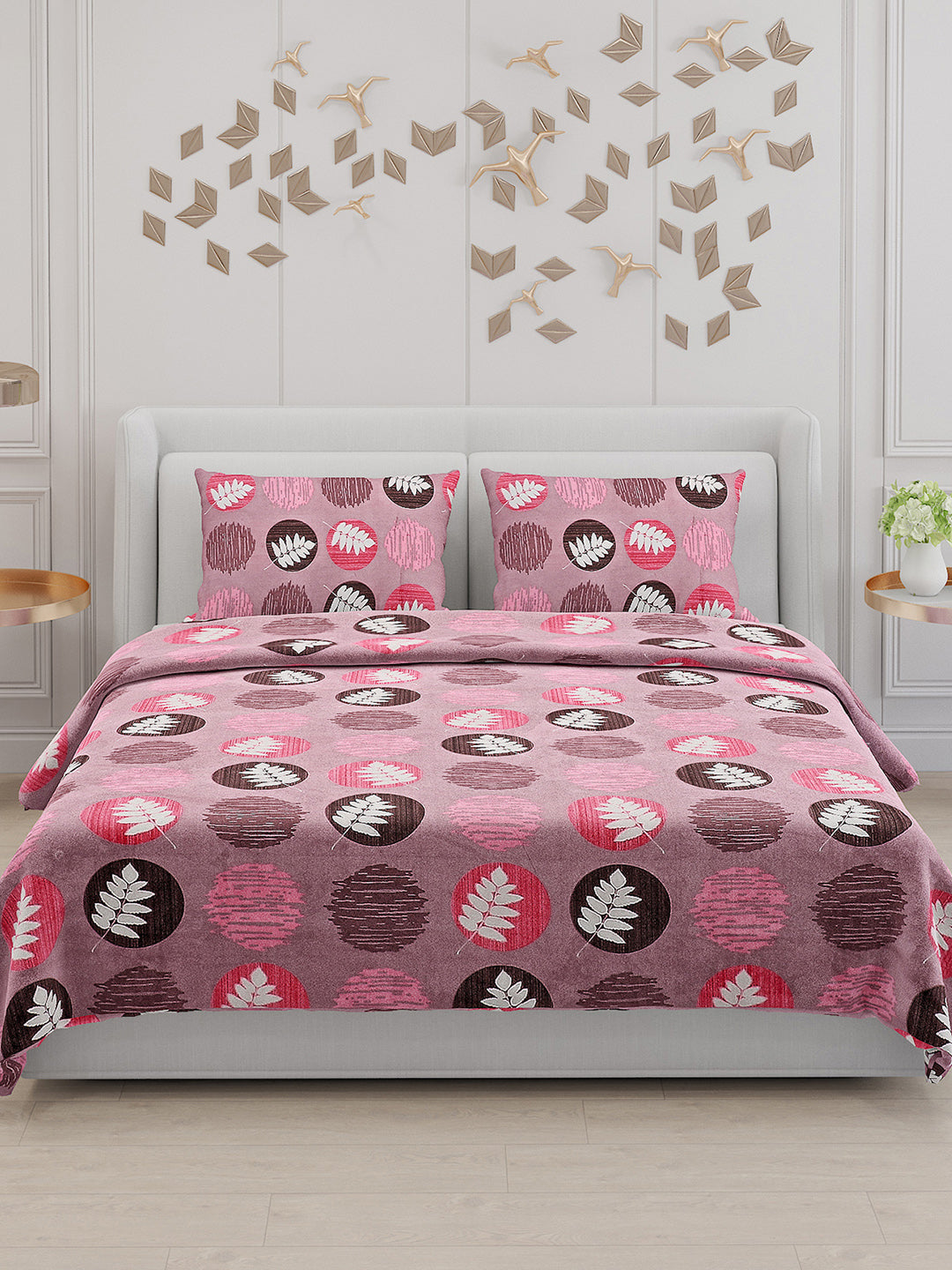 104 TC Cotton Double Bed Bedsheet with 2 Pillow Covers - Updated - Updated