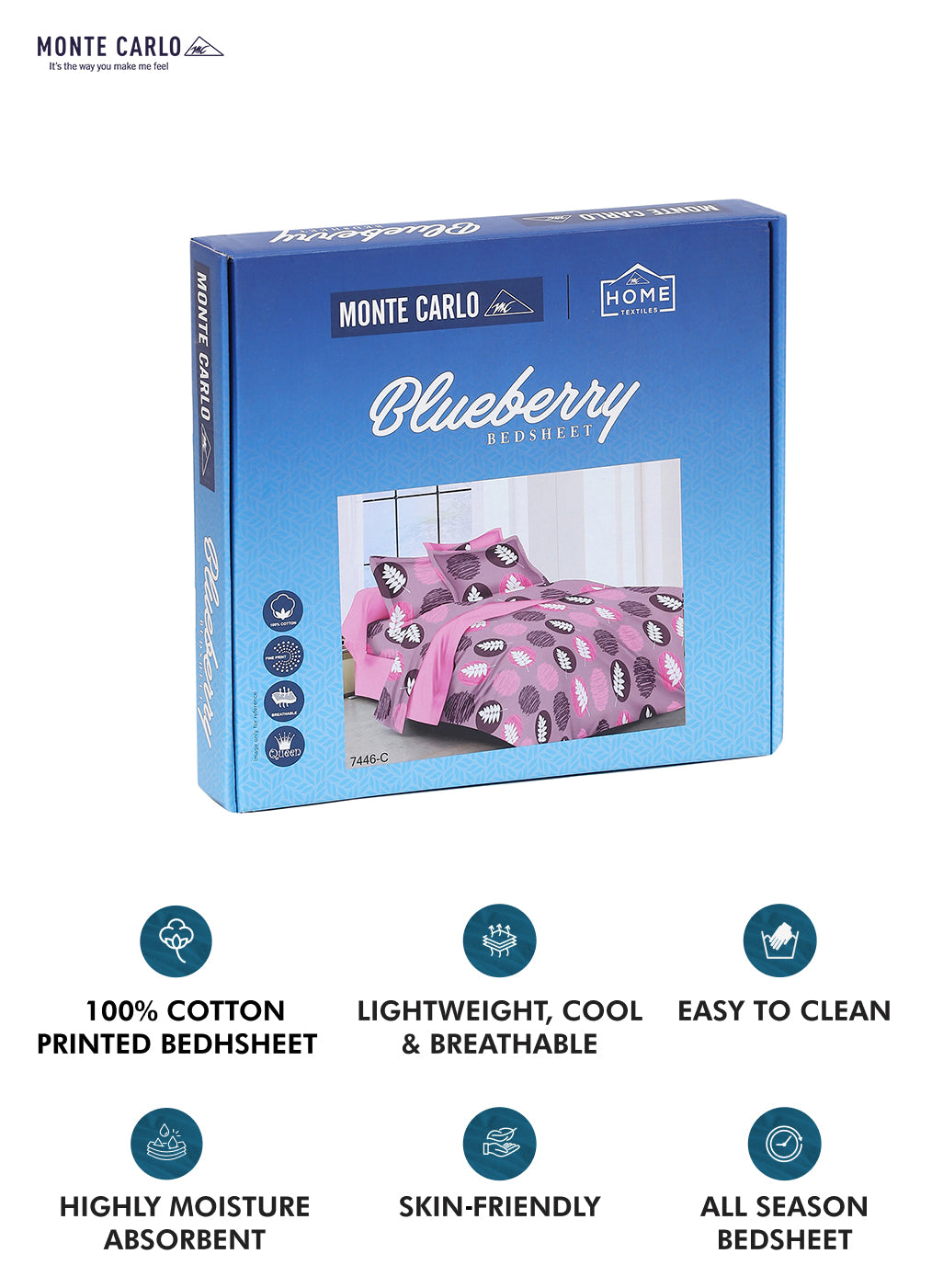 104 TC Cotton Double Bed Bedsheet with 2 Pillow Covers - Updated - Updated