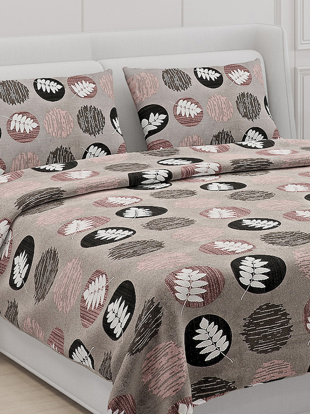 104 TC Cotton Double Bed Bedsheet with 2 Pillow Covers - Updated - Updated - Updated