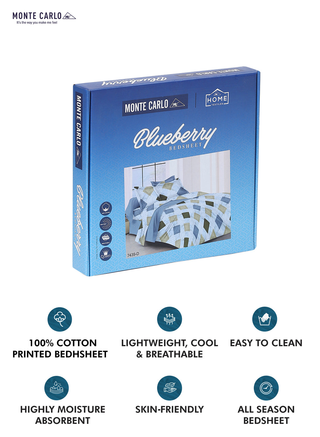 104 TC Cotton Double Bed Bedsheet with 2 Pillow Covers - Updated - Updated