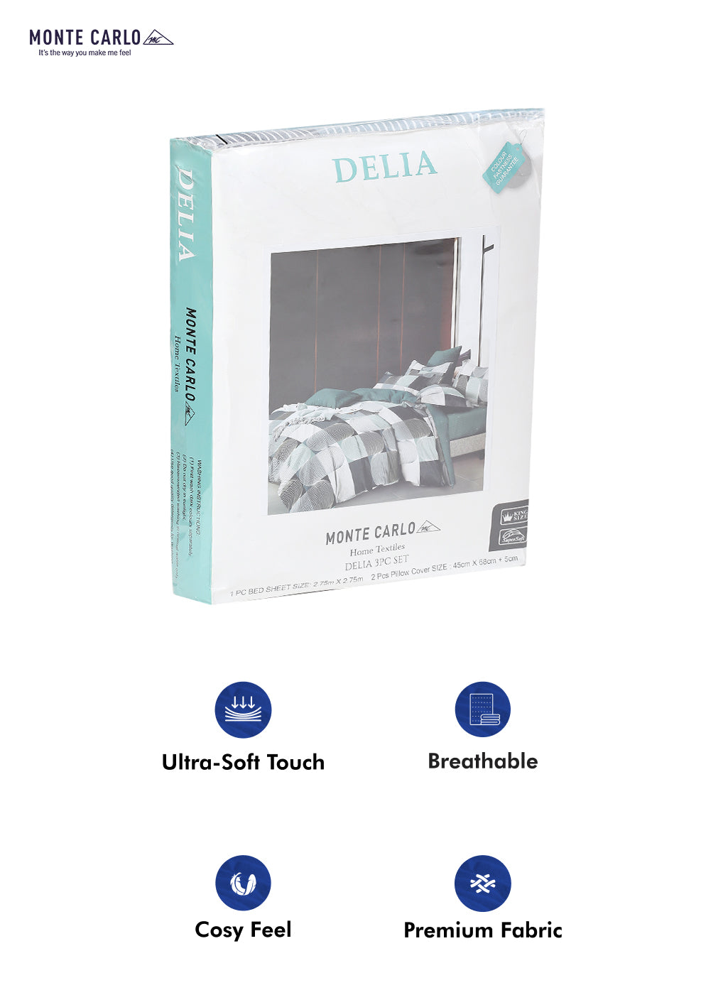 130 GSM Polyester Double Bed Bedsheet with 2 Pillow Covers