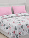 130 GSM Polyester Double Bed Bedsheet with 2 Pillow Covers