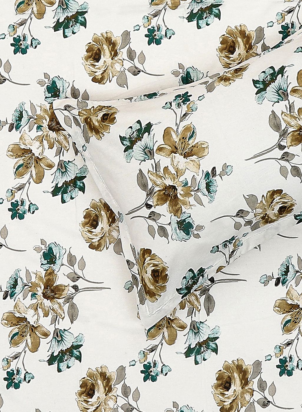 144TC Pure Cotton Single Bedsheet with 1 Pillow Covers