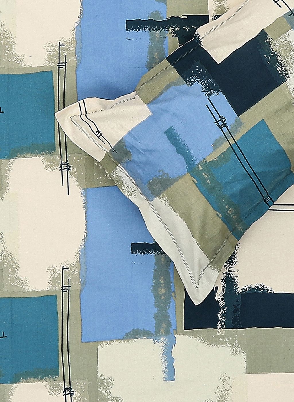 140TC Pure Cotton Queen Bedsheet with 2 Pillow Covers