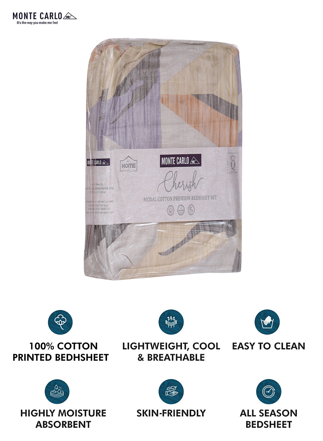 140 TC Cotton Double Bed Bedsheet with 2 Pillow Covers