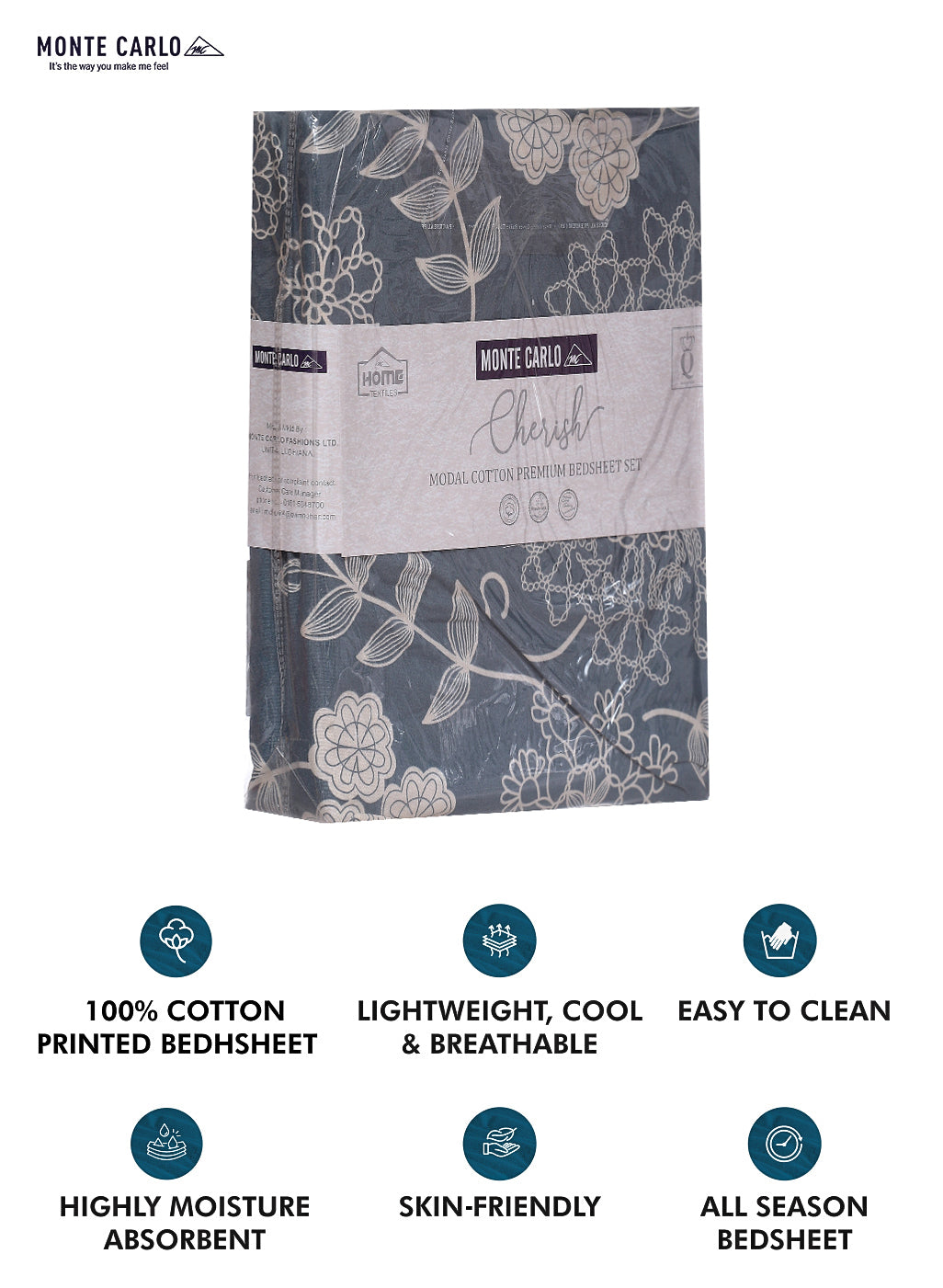 140 TC Cotton Double Bed Bedsheet with 2 Pillow Covers