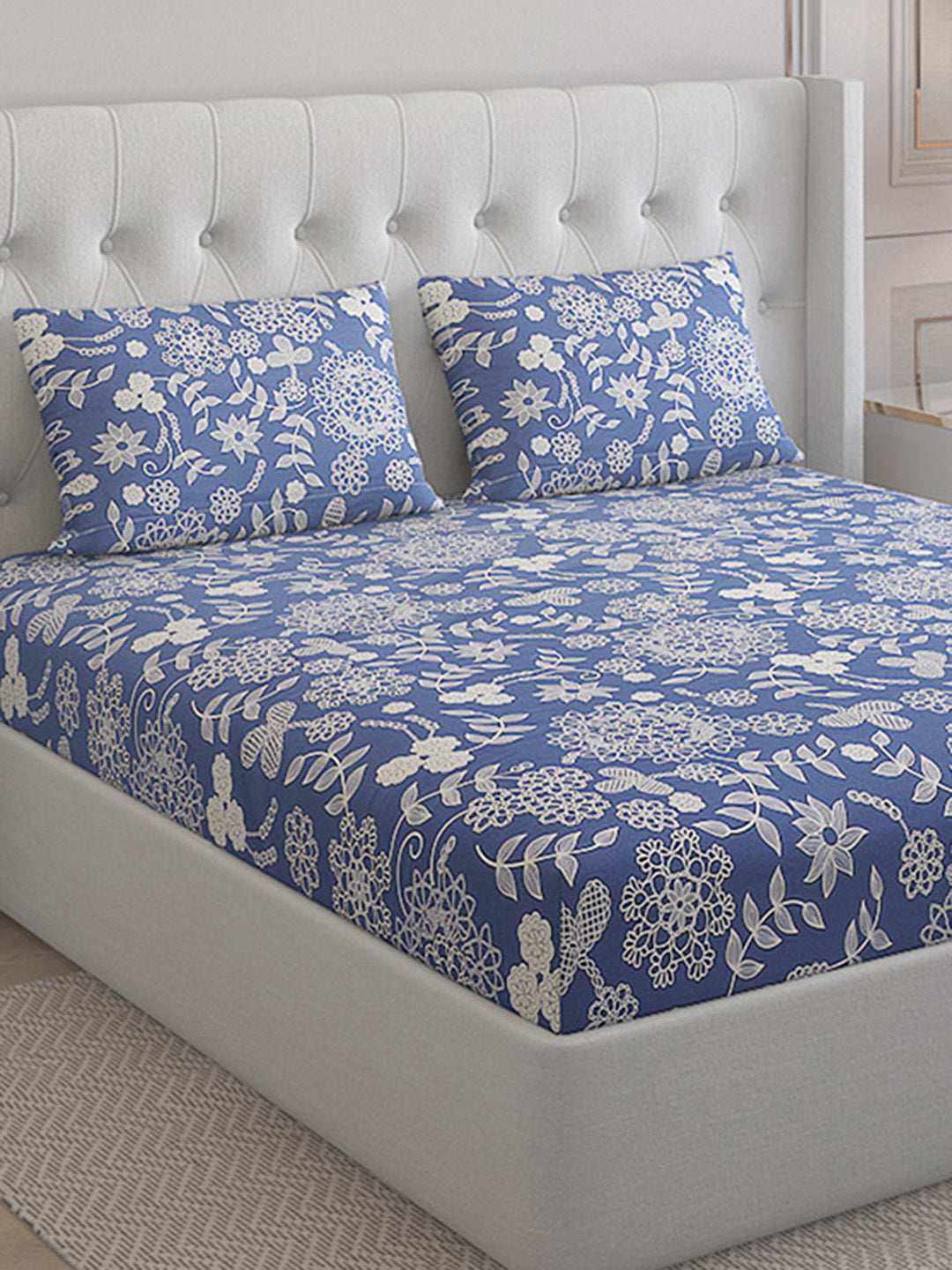 140 TC Cotton Double Bed Bedsheet with 2 Pillow Covers