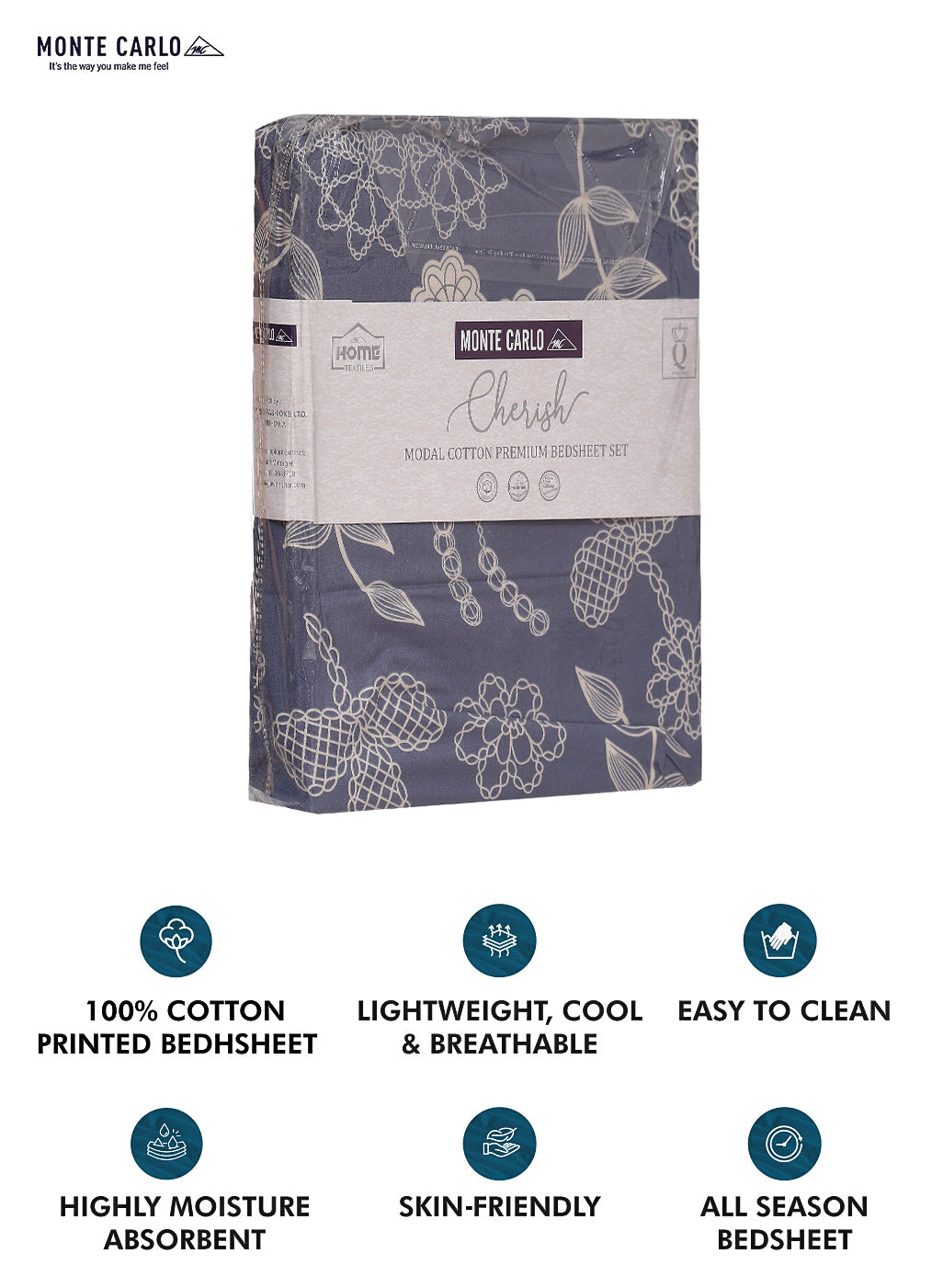 140 TC Cotton Double Bed Bedsheet with 2 Pillow Covers