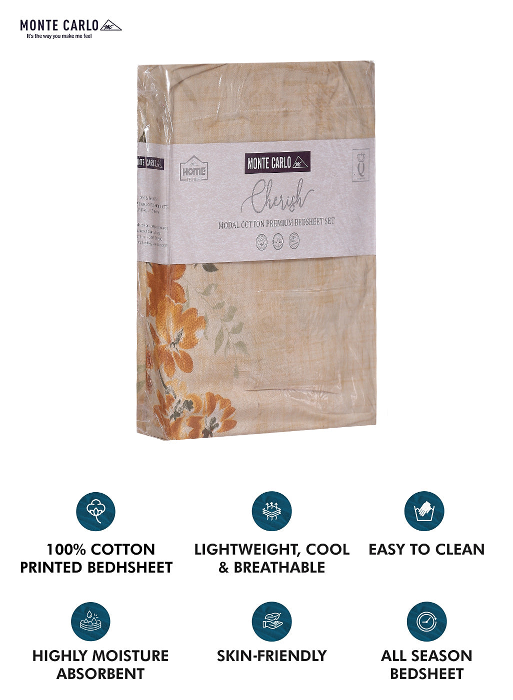 140 TC Cotton Double Bed Bedsheet with 2 Pillow Covers