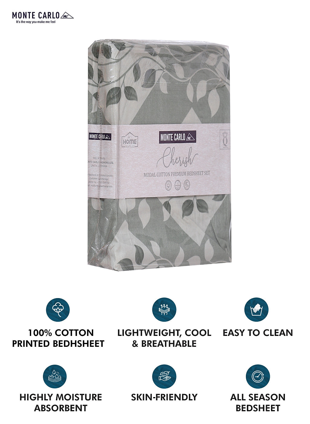 140 TC Cotton Double Bed Bedsheet with 2 Pillow Covers