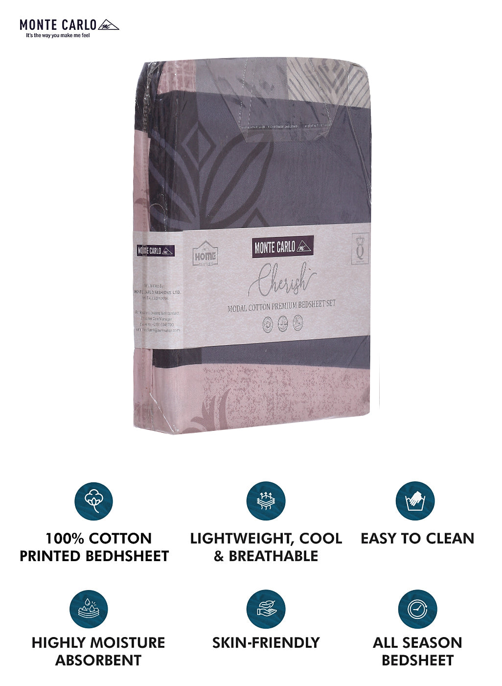 140 TC Cotton Double Bed Bedsheet with 2 Pillow Covers