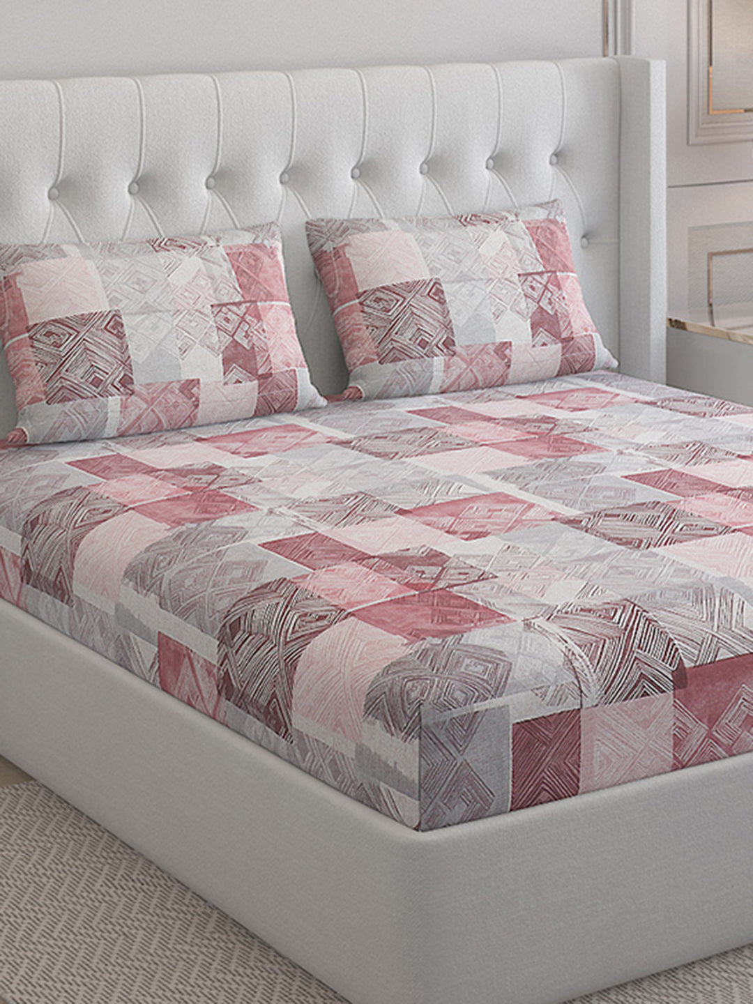 140 TC Cotton Double Bed Bedsheet with 2 Pillow Covers