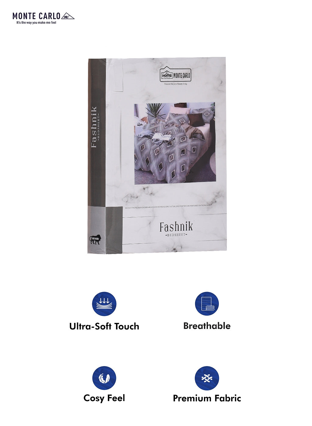 130 GSM  Polyester Double Bed Bedsheet with 2 Pillow Covers