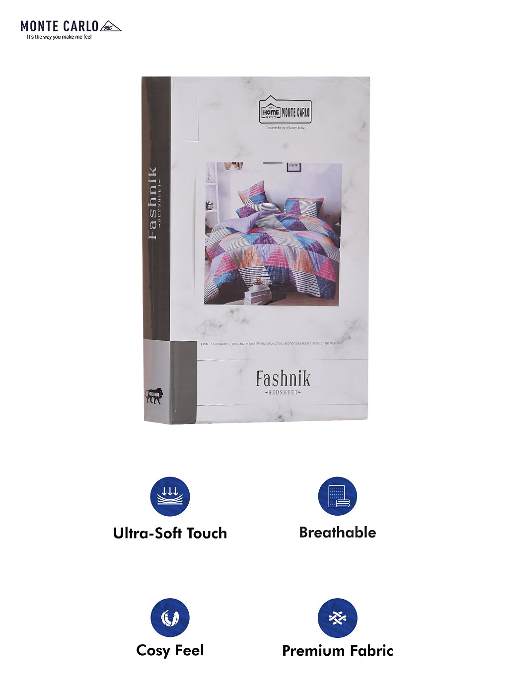 130 GSM  Polyester Double Bed Bedsheet with 2 Pillow Covers