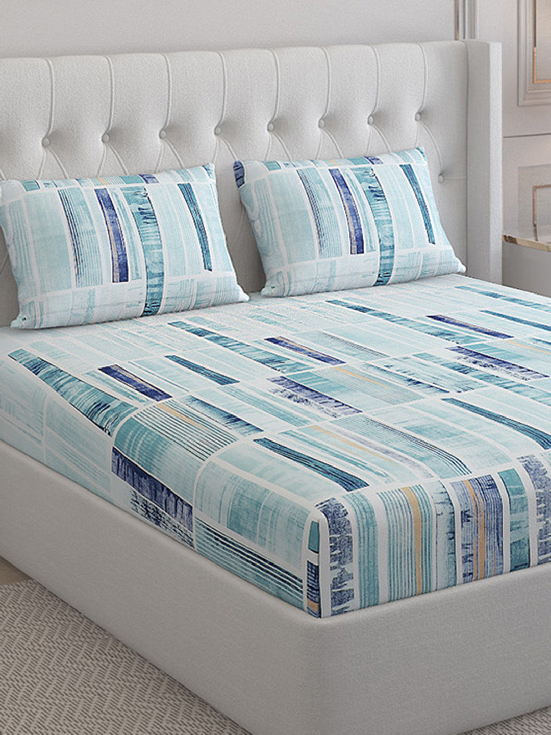 140 TC Cotton Double Bed Bedsheet with 2 Pillow Covers