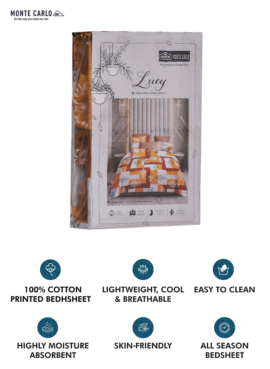 140 TC Cotton Double Bed Bedsheet with 2 Pillow Covers