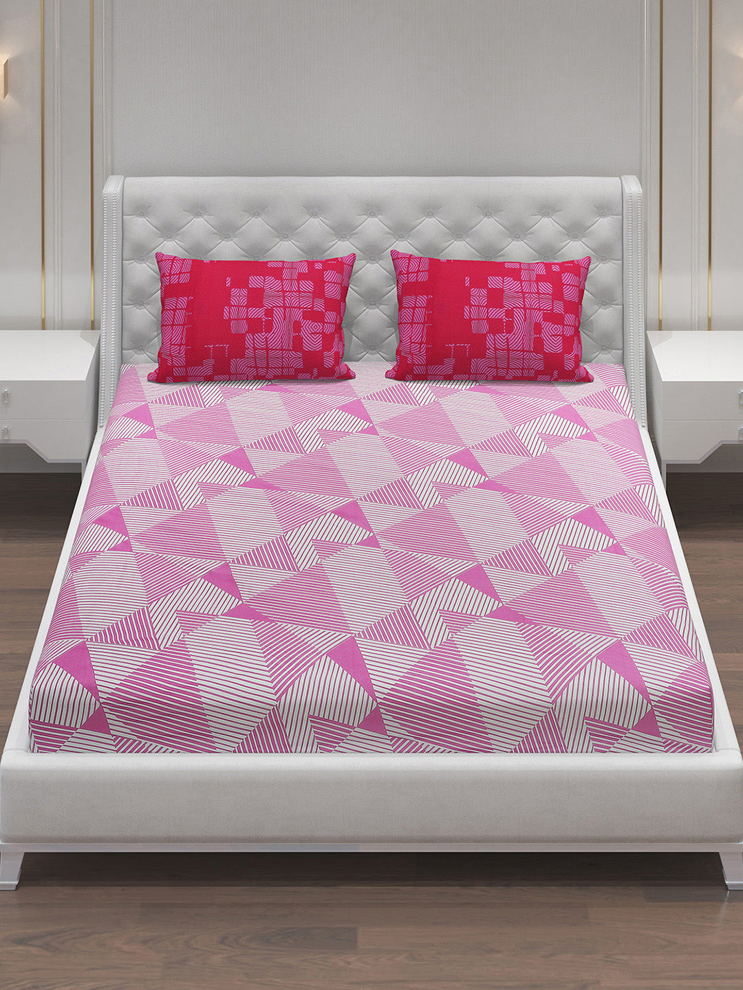 MOCA by Monte Carlo 104 TC Cotton Double Bedsheet with 2 Pillow Covers