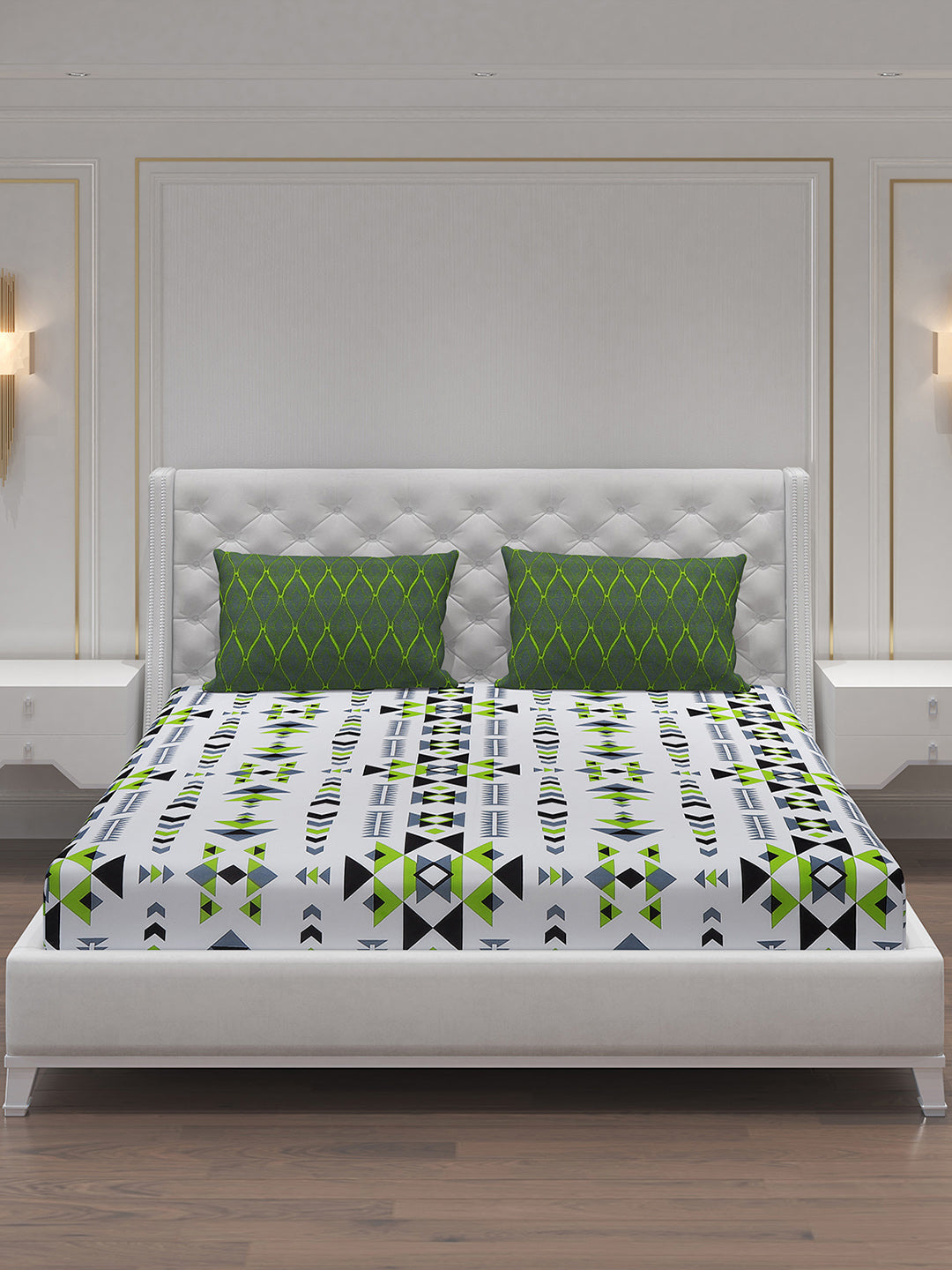 MOCA by Monte Carlo 104 TC Cotton Double Bedsheet with 2 Pillow Covers