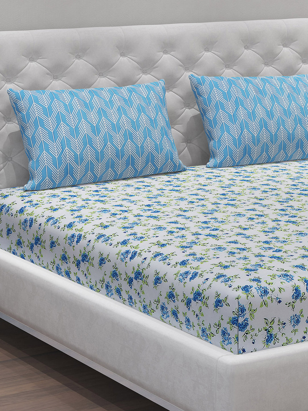 MOCA by Monte Carlo 104 TC Cotton Double Bedsheet with 2 Pillow Covers