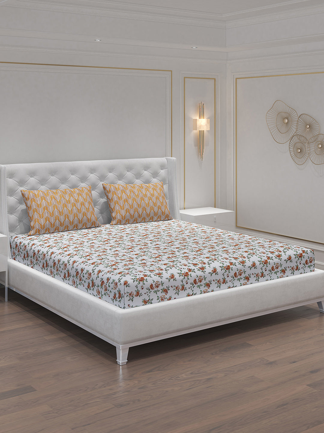 MOCA by Monte Carlo 104 TC Cotton Double Bedsheet with 2 Pillow Covers