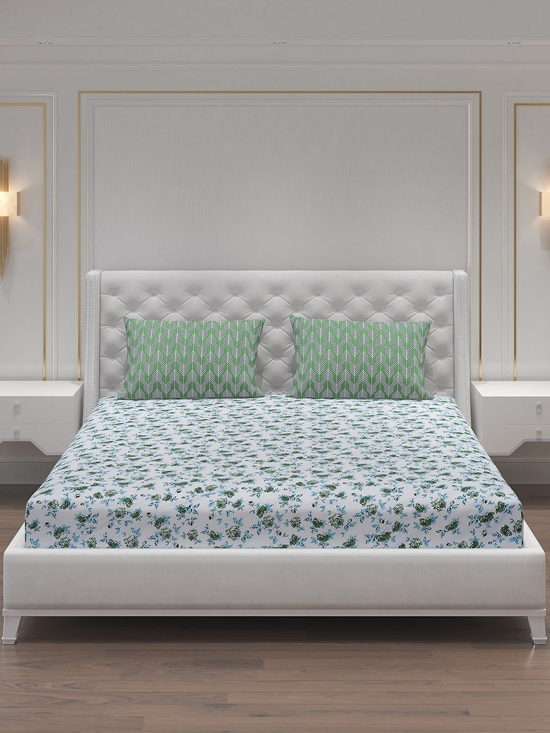 MOCA by Monte Carlo 104 TC Cotton Double Bedsheet with 2 Pillow Covers