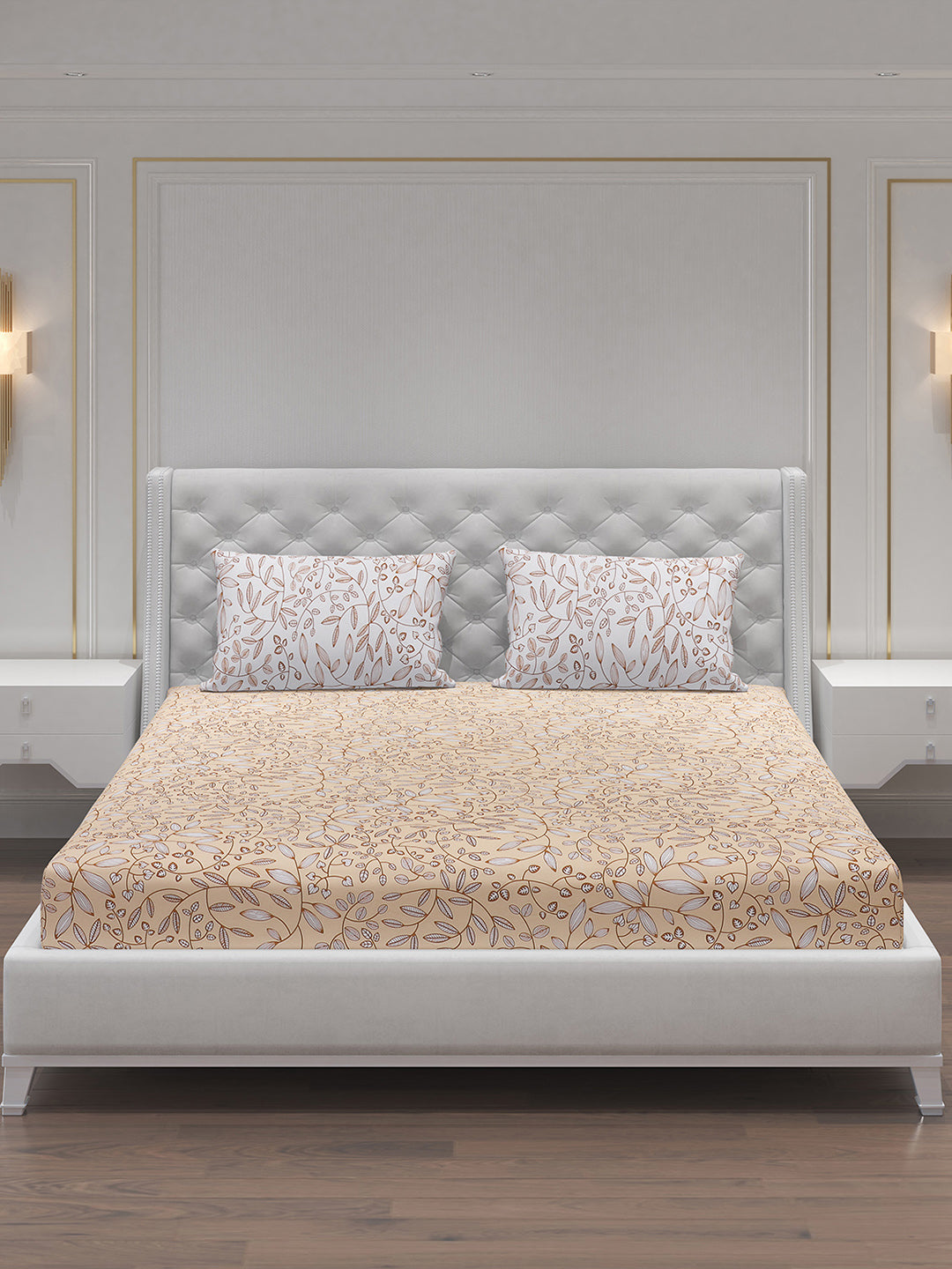 MOCA by Monte Carlo 104 TC Cotton Double Bedsheet with 2 Pillow Covers