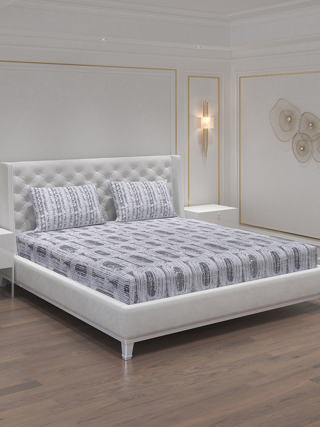 MOCA by Monte Carlo 104 TC Cotton Double Bedsheet with 2 Pillow Covers