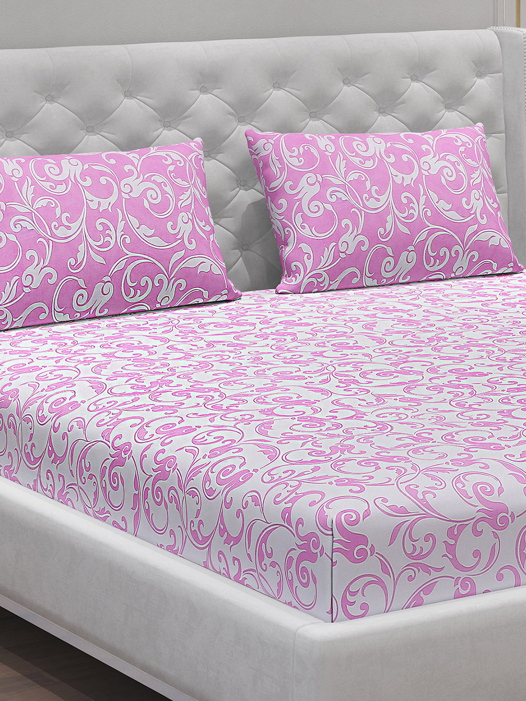 MOCA by Monte Carlo 104 TC Cotton Double Bedsheet with 2 Pillow Covers