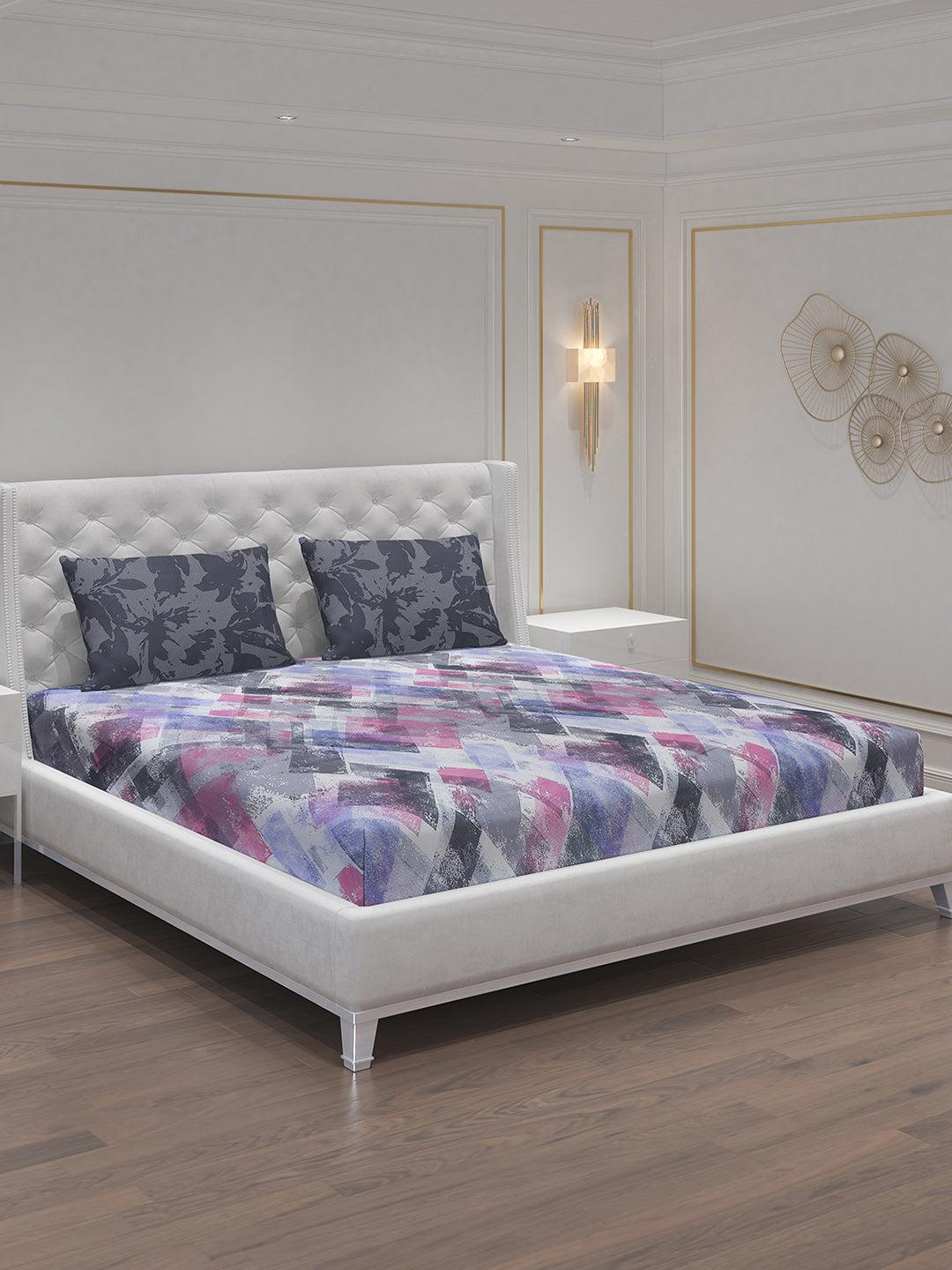 MOCA by Monte Carlo 104 TC Cotton Double Bedsheet with 2 Pillow Covers
