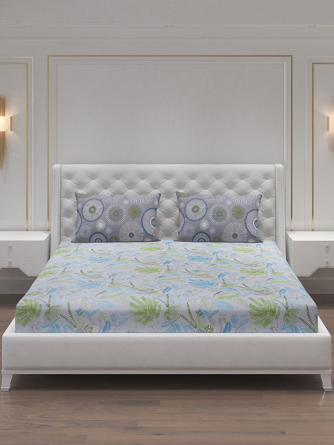 MOCA by Monte Carlo 104 GSM Cotton Double Bedsheet With 2 Pillow Covers