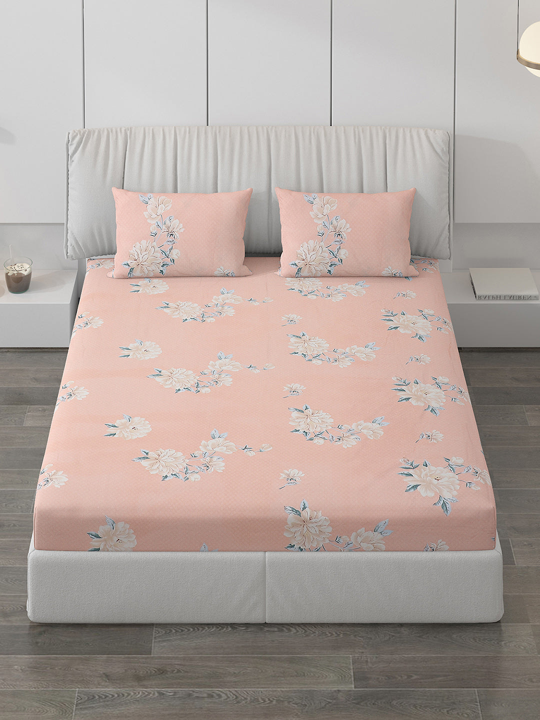 120 GSM  Polyester Double Bed Bedsheet with 2 Pillow Covers - Updated - Updated