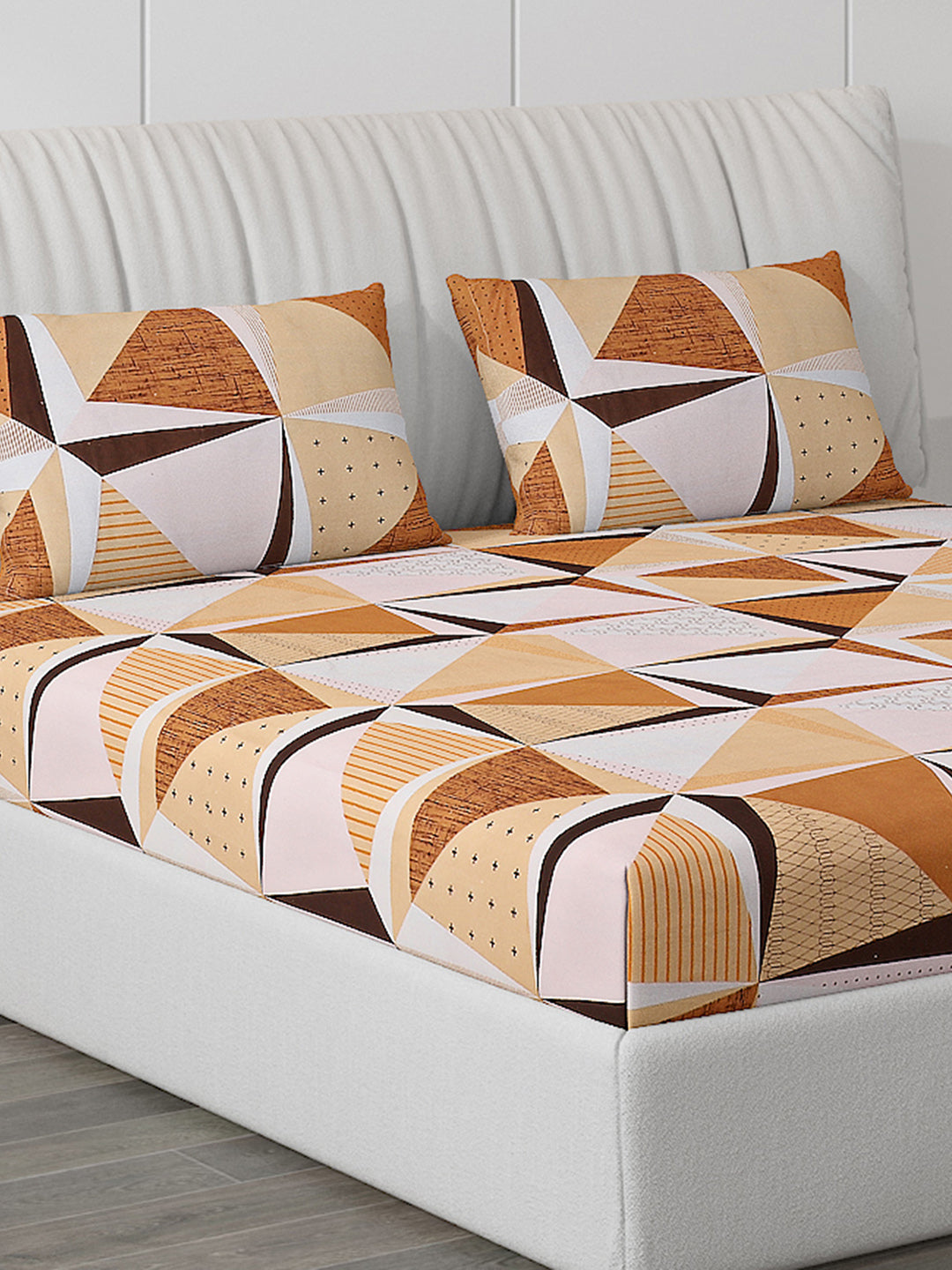 120 GSM  Polyester Double Bed Bedsheet with 2 Pillow Covers - Updated - Updated