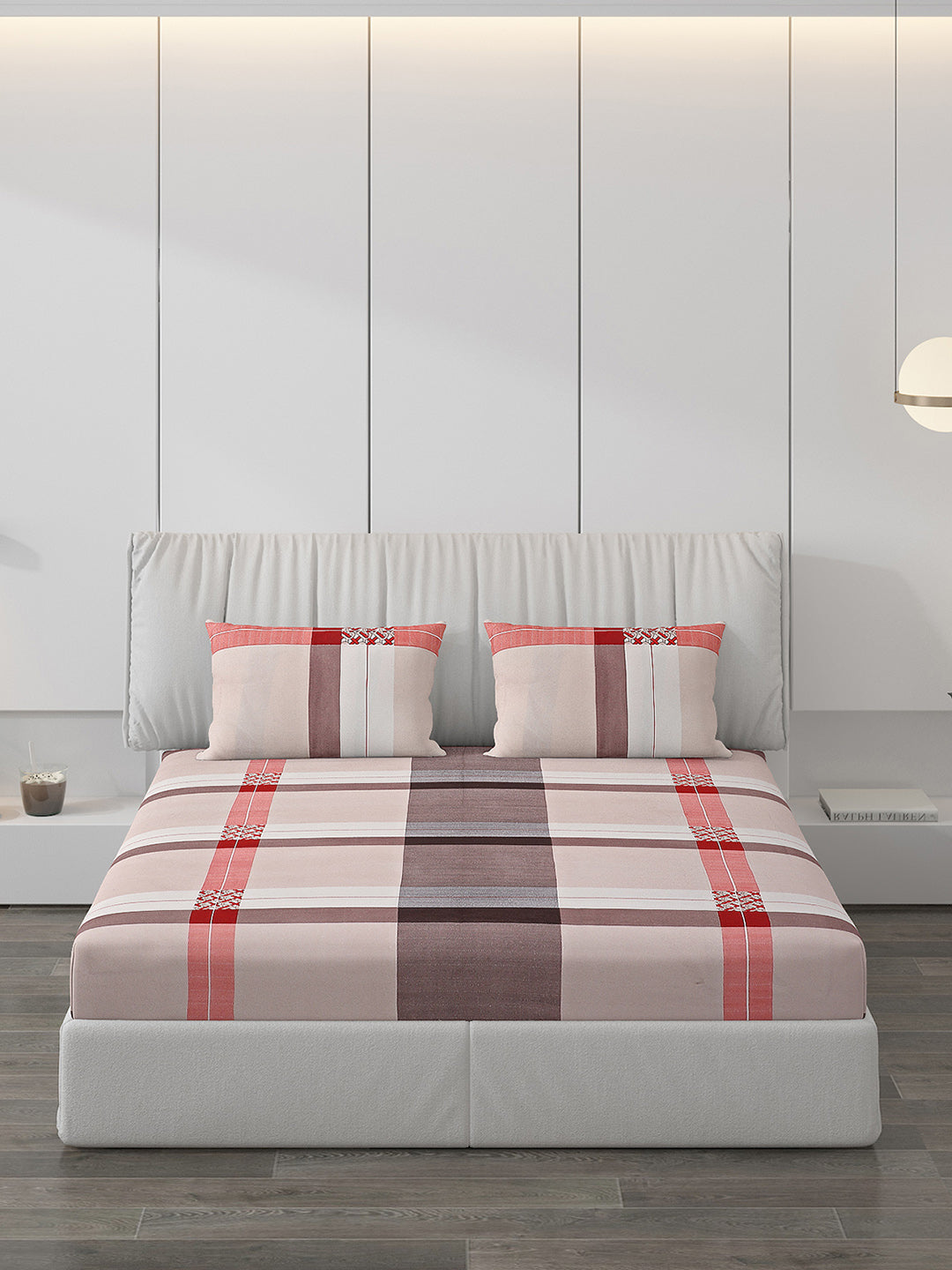 120 GSM  Polyester Double Bed Bedsheet with 2 Pillow Covers - Updated - Updated