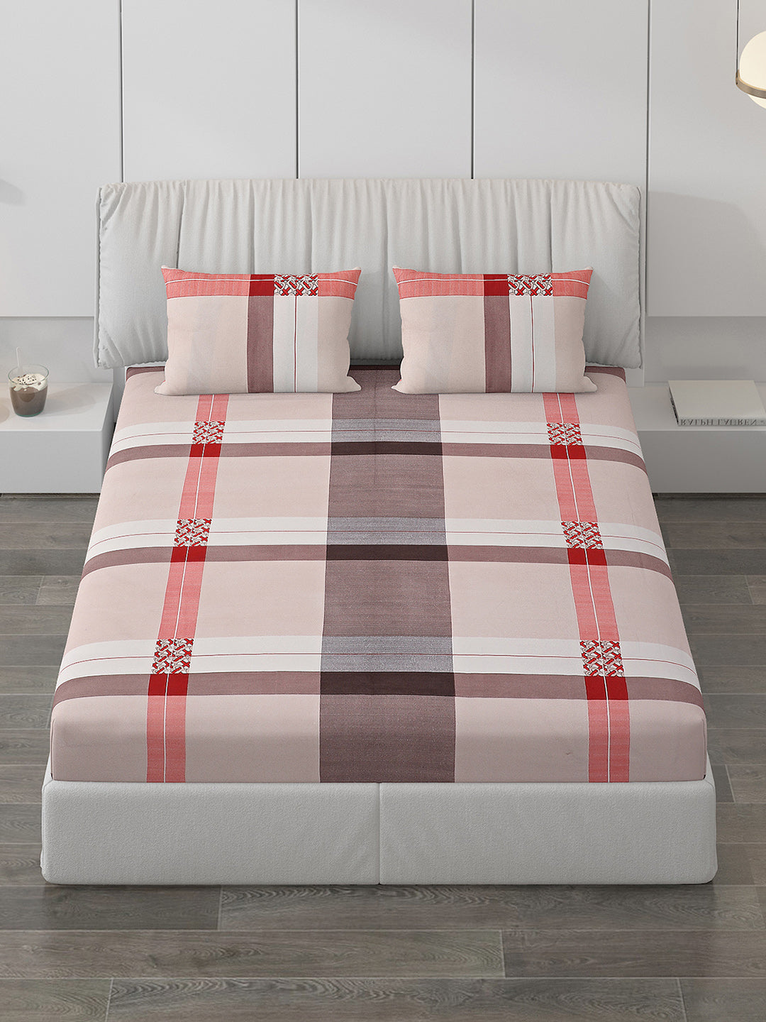 120 GSM  Polyester Double Bed Bedsheet with 2 Pillow Covers - Updated - Updated