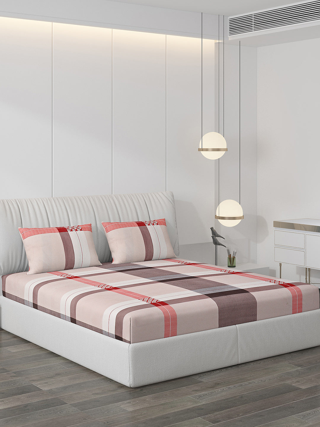 120 GSM  Polyester Double Bed Bedsheet with 2 Pillow Covers - Updated - Updated