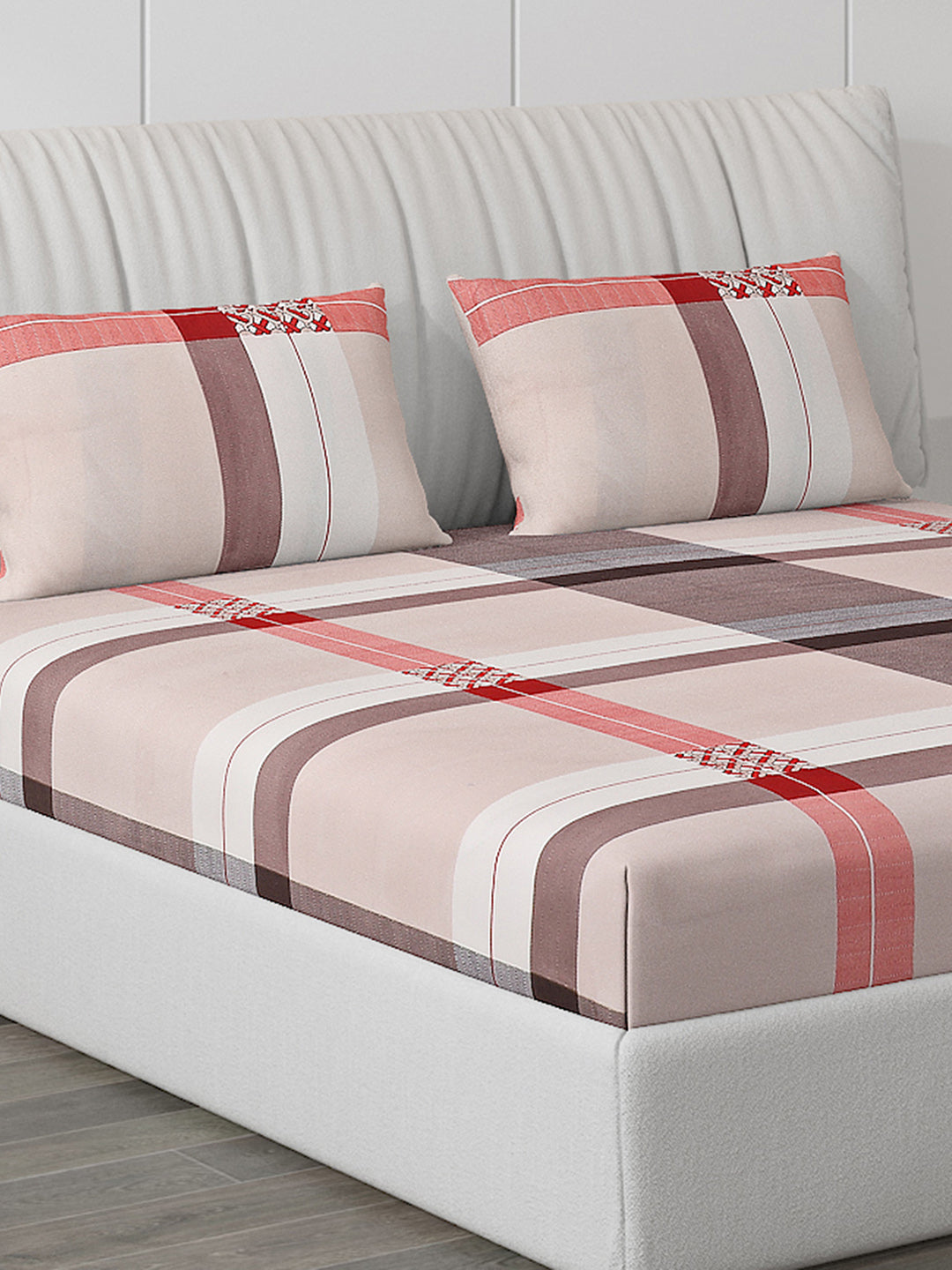 120 GSM  Polyester Double Bed Bedsheet with 2 Pillow Covers - Updated - Updated