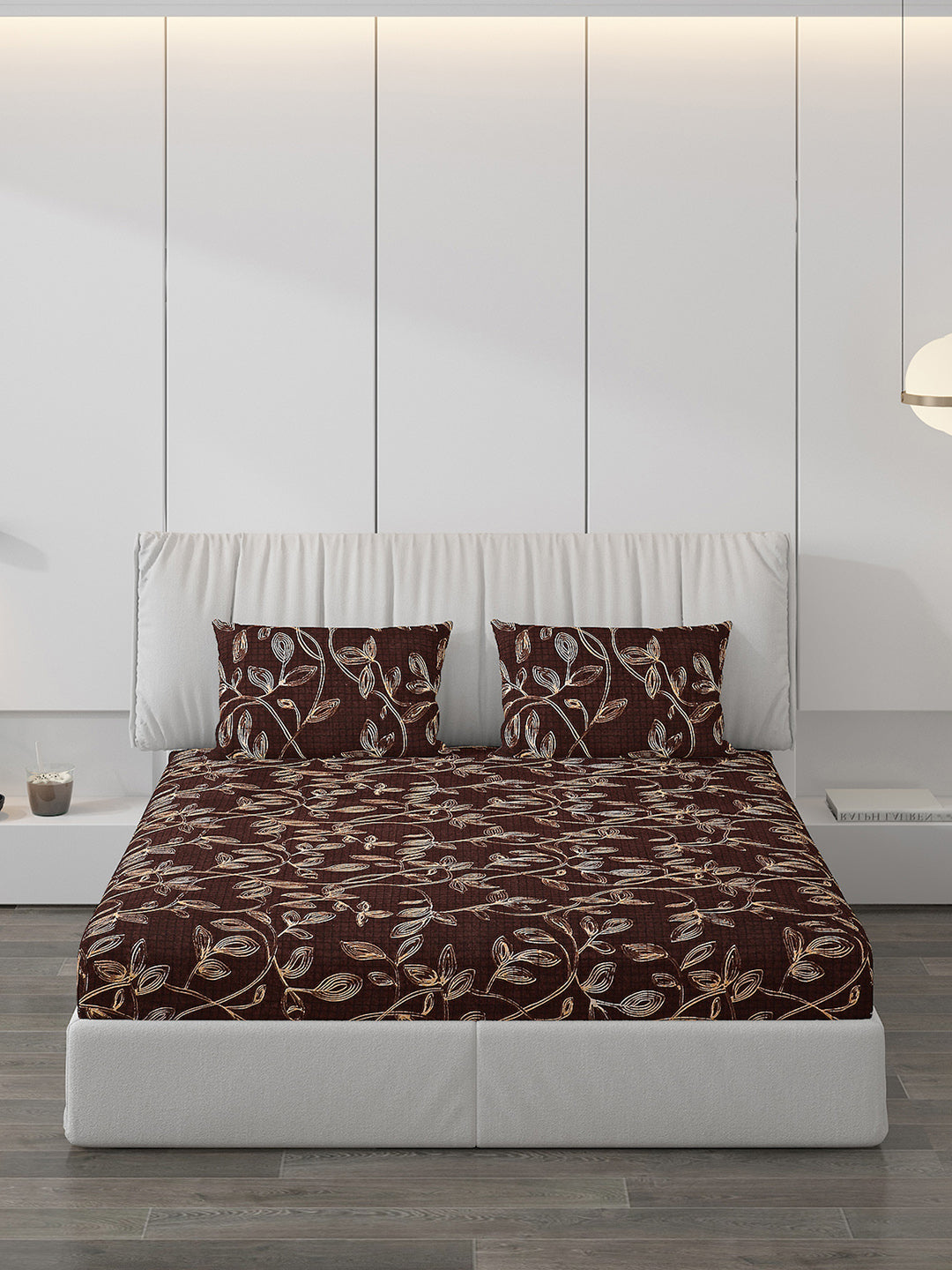 120 GSM  Polyester Double Bed Bedsheet with 2 Pillow Covers - Updated - Updated