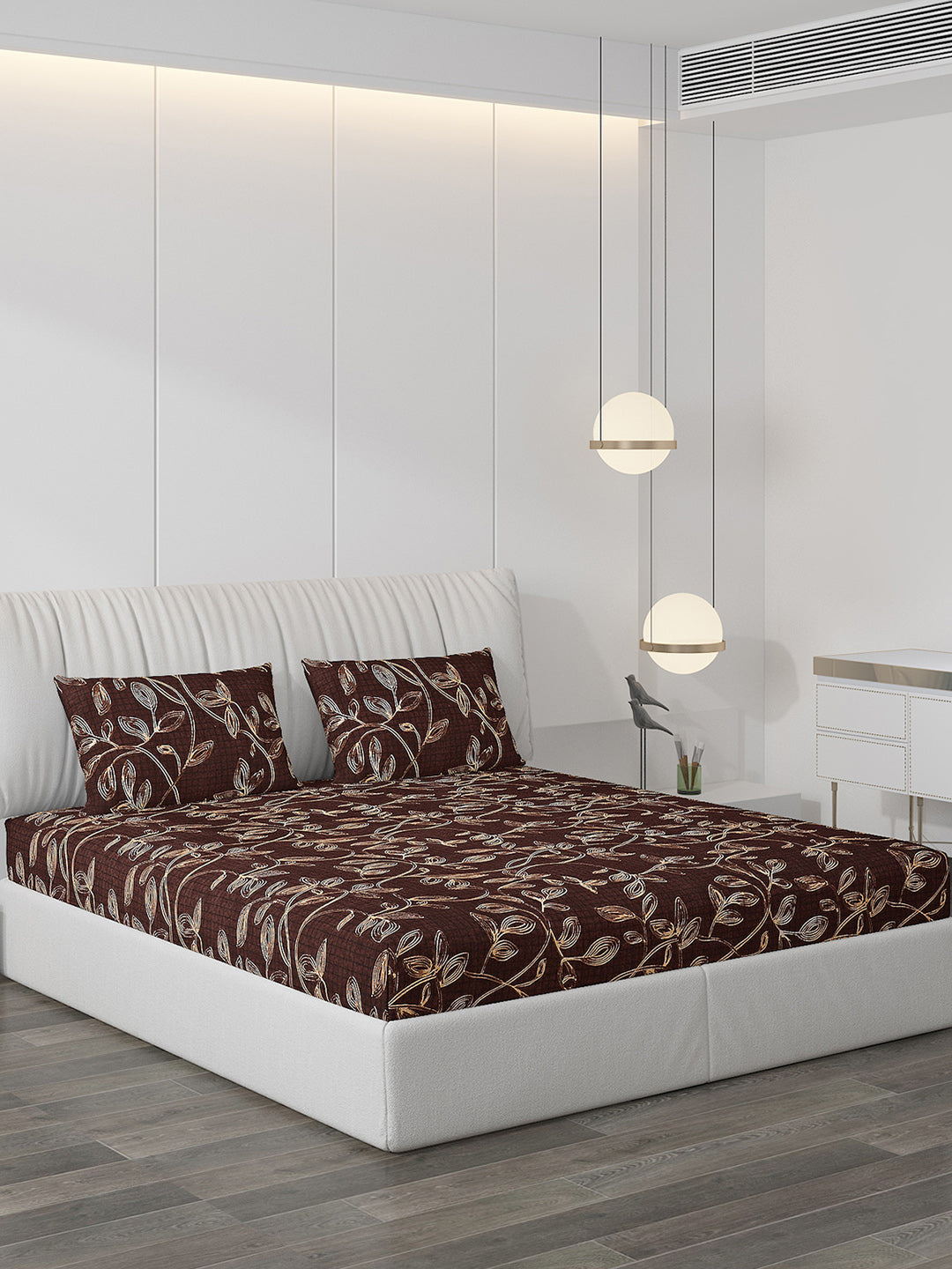 120 GSM  Polyester Double Bed Bedsheet with 2 Pillow Covers - Updated - Updated