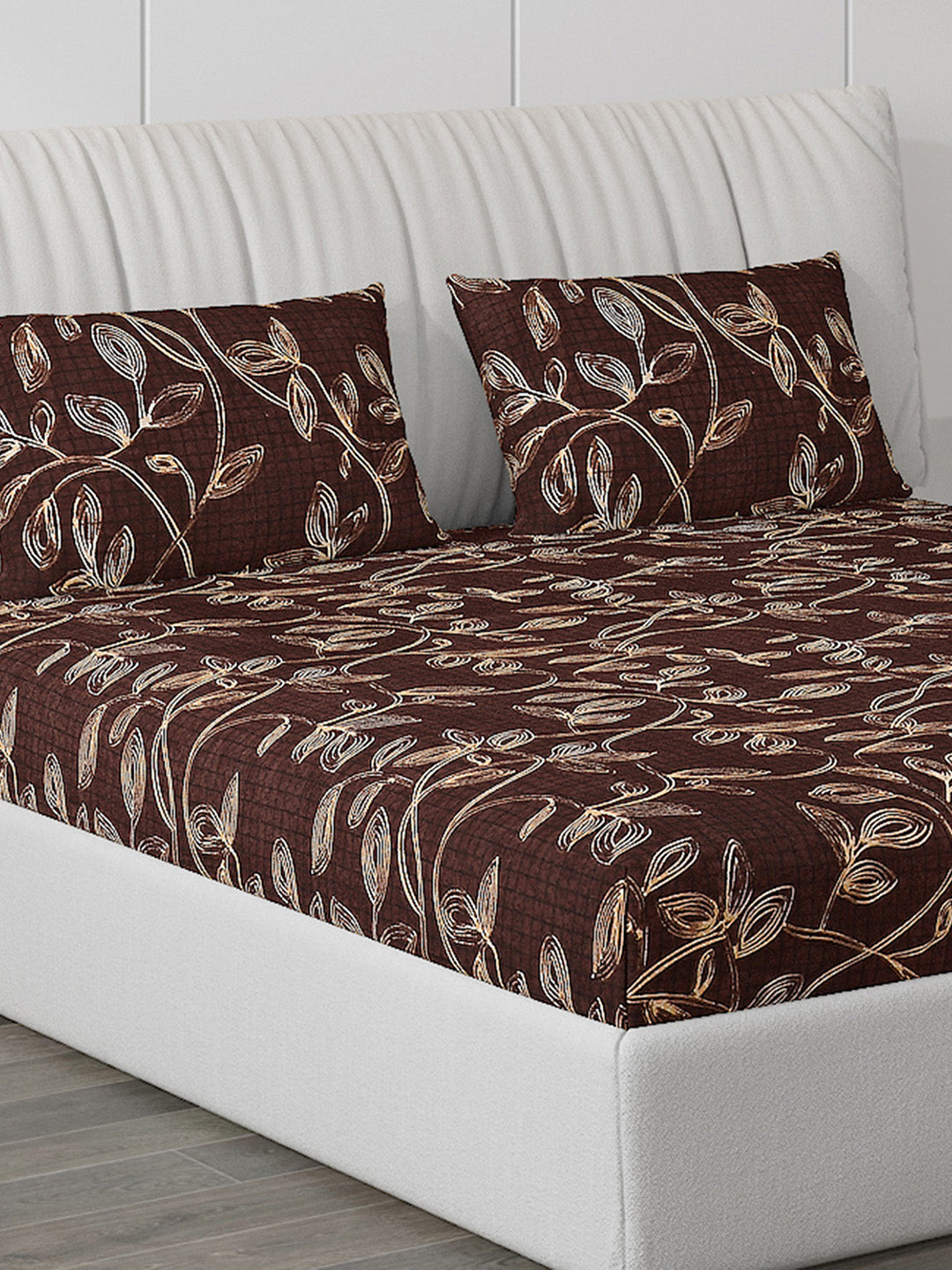 120 GSM  Polyester Double Bed Bedsheet with 2 Pillow Covers - Updated - Updated