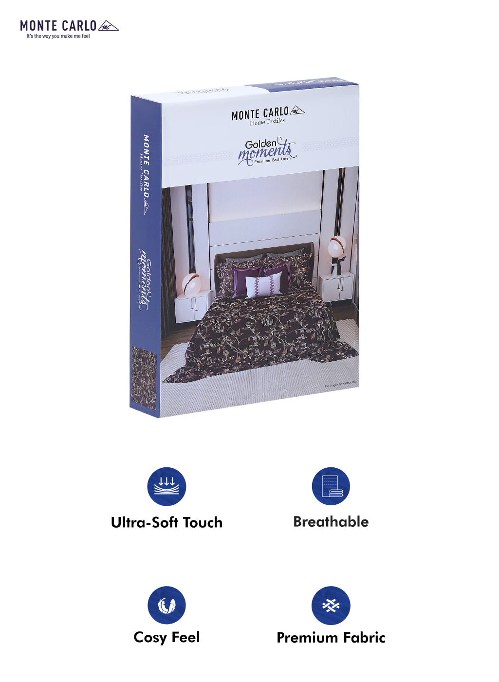 120 GSM  Polyester Double Bed Bedsheet with 2 Pillow Covers - Updated - Updated