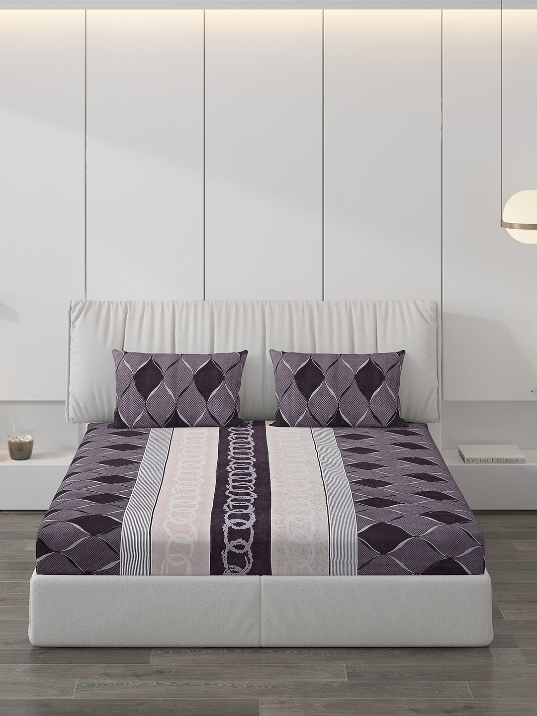 120 GSM  Polyester Double Bed Bedsheet with 2 Pillow Covers - Updated - Updated