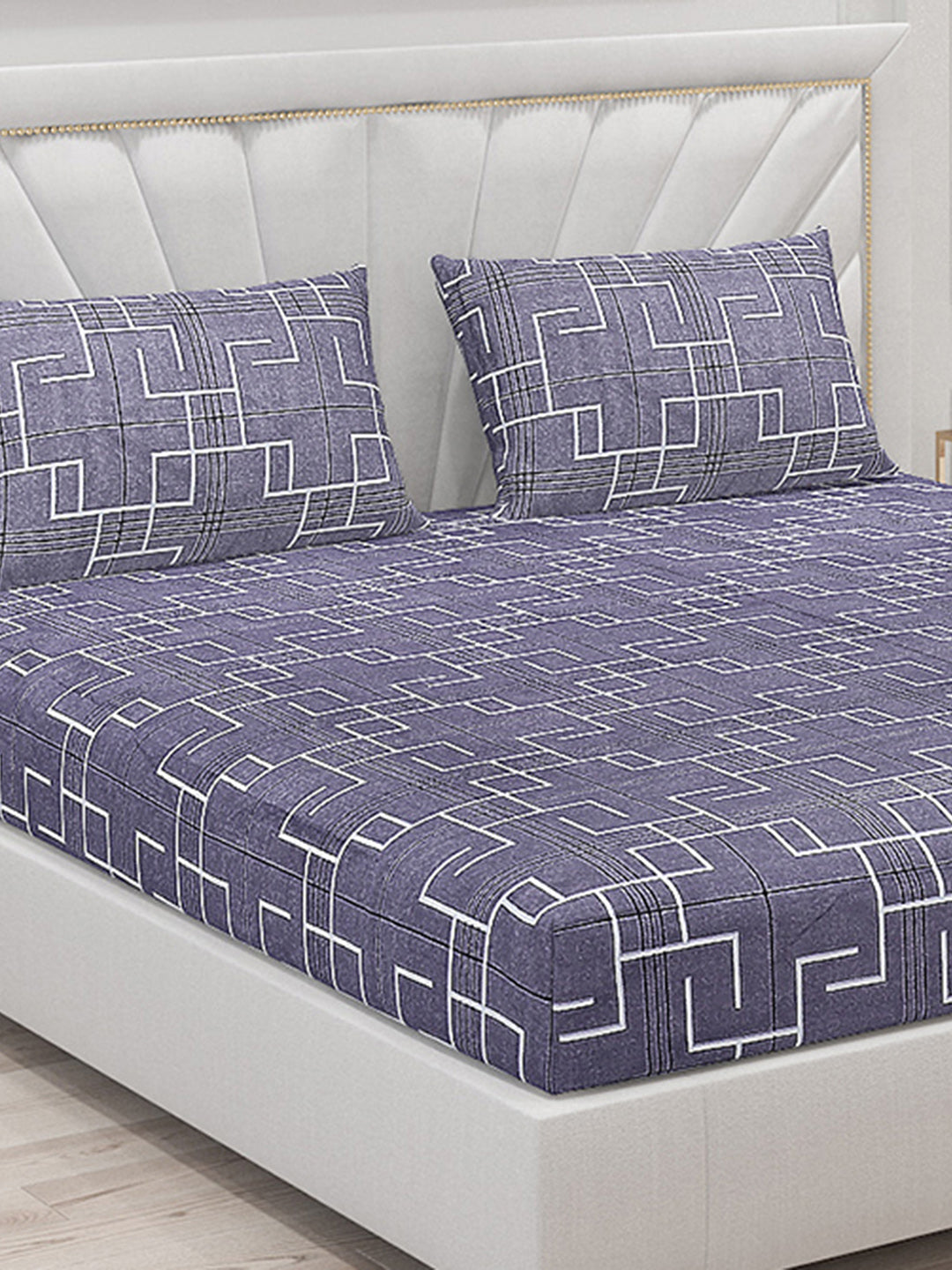 130 GSM Polyester Double Bed Bedsheet with 2 Pillow Covers