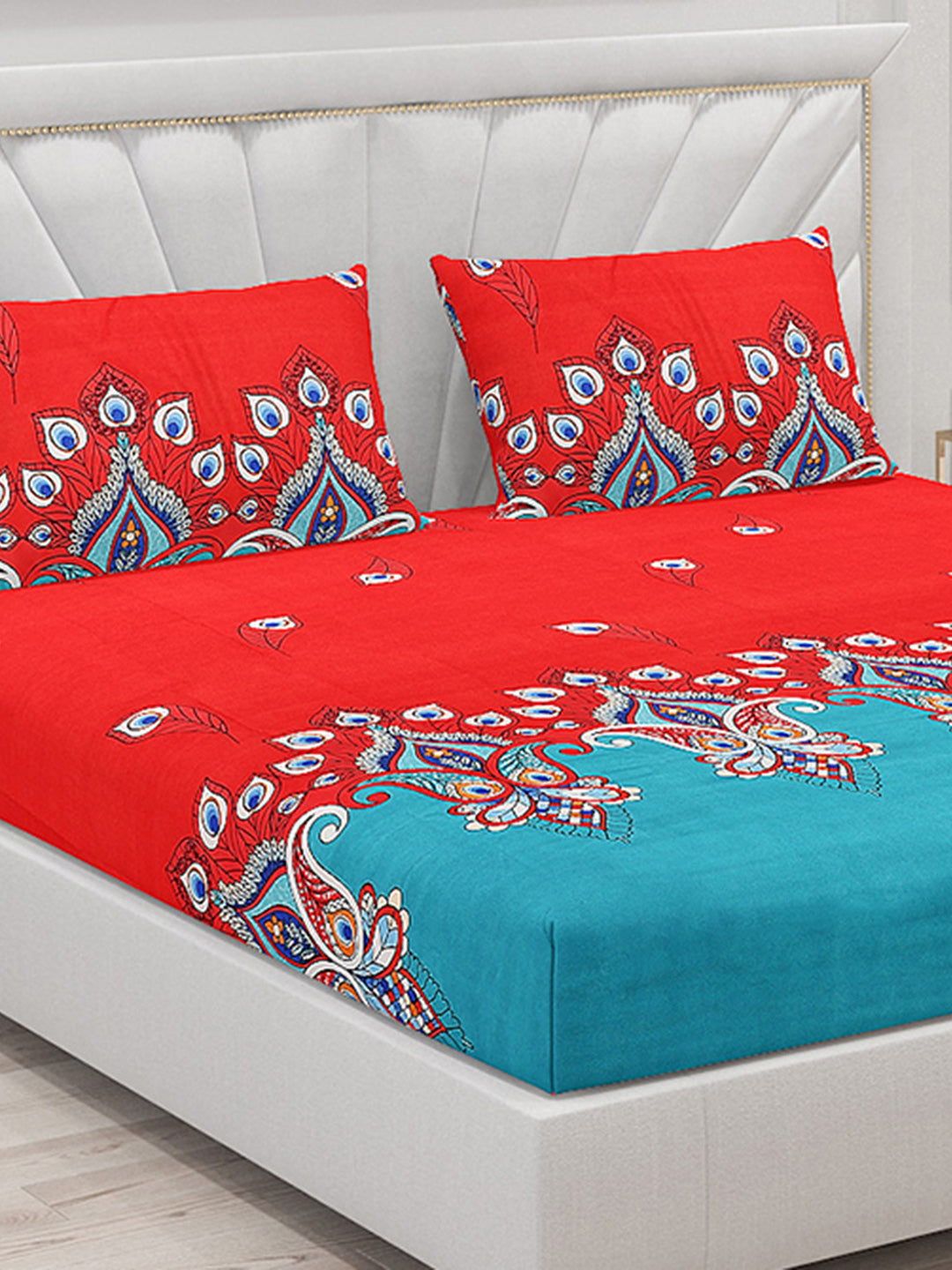 120 GSM  Polyester Double Bed Bedsheet with 2 Pillow Covers - Updated - Updated