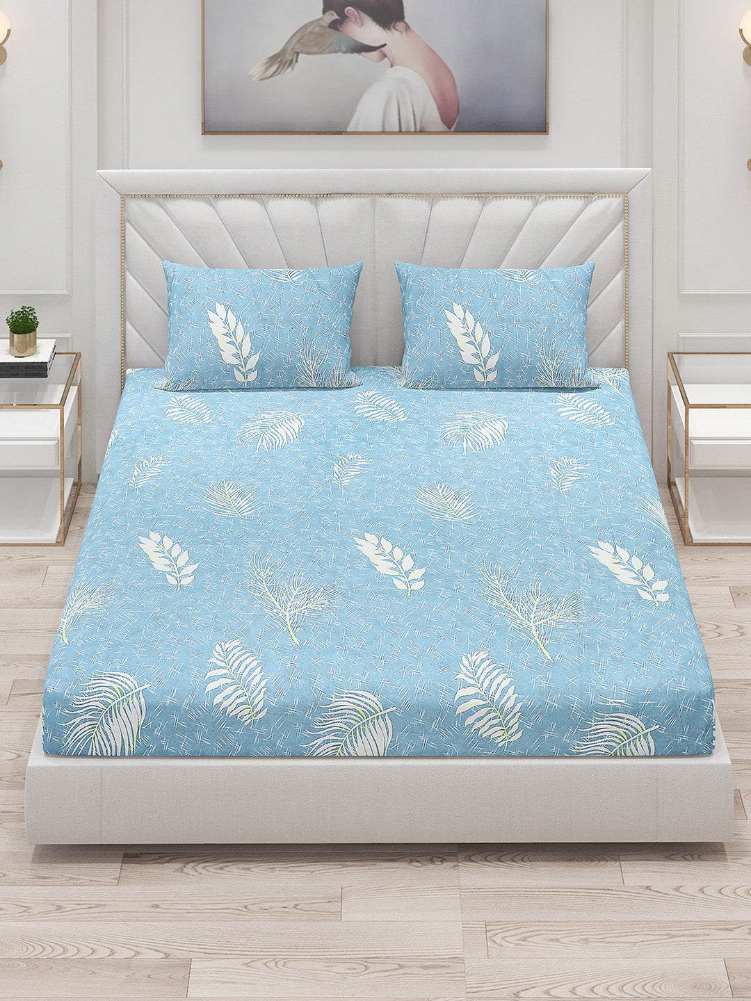 120 GSM  Polyester Double Bed Bedsheet with 2 Pillow Covers - Updated - Updated