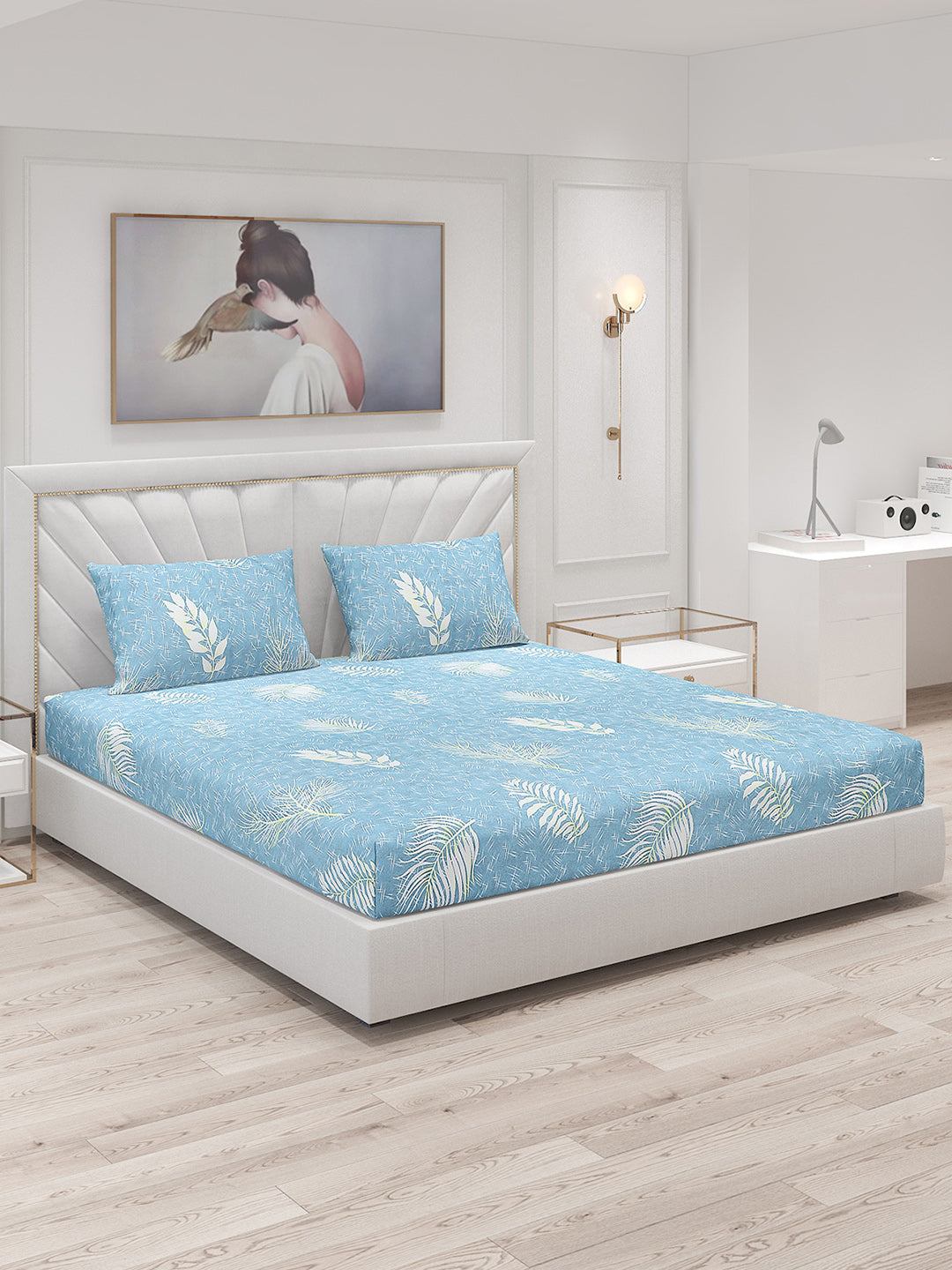 120 GSM  Polyester Double Bed Bedsheet with 2 Pillow Covers - Updated - Updated